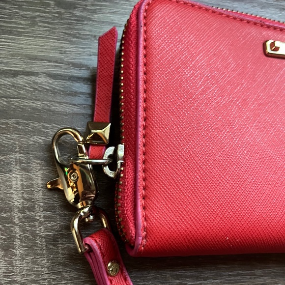Stella & Dot Coral Red Wristlet Clutch Wallet - Picture 4 of 12